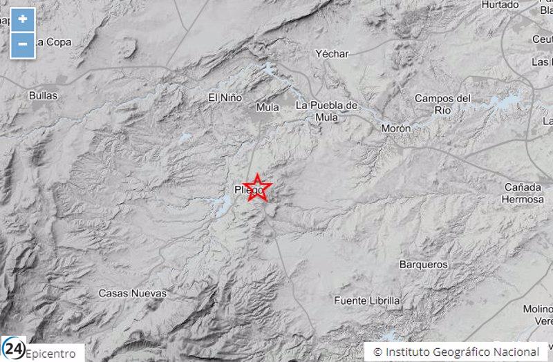 Pliego (Murcia) experimenta sismo de magnitud 3,1 sin consecuencias para las personas ni los bienes.