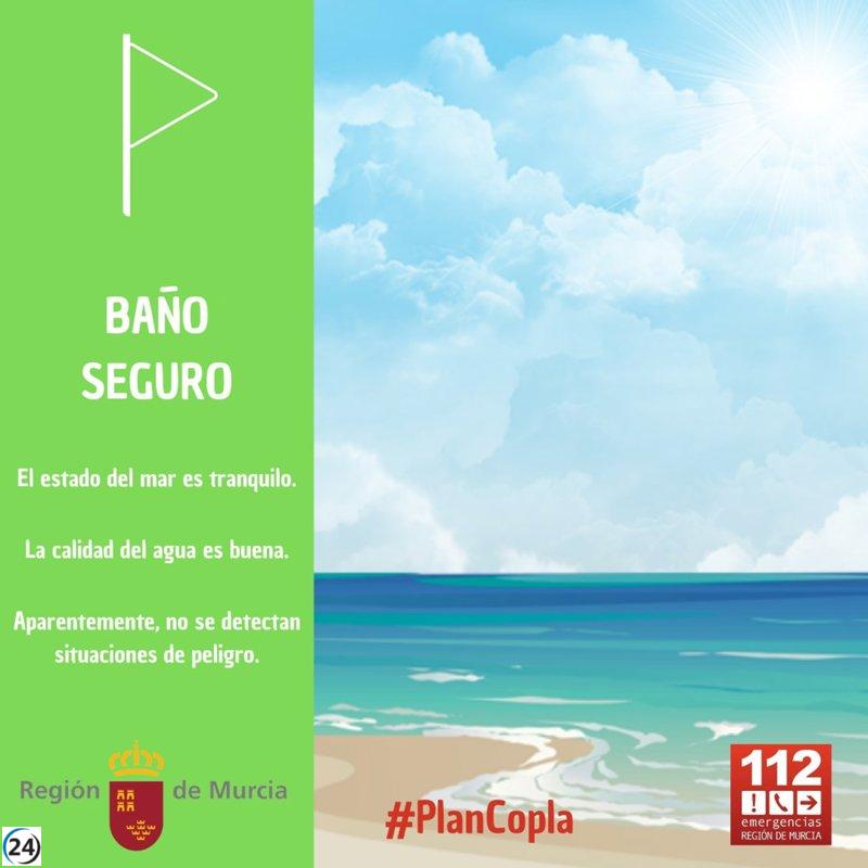 Las playas de la Región de Murcia abren este domingo con luz verde para el disfrute.