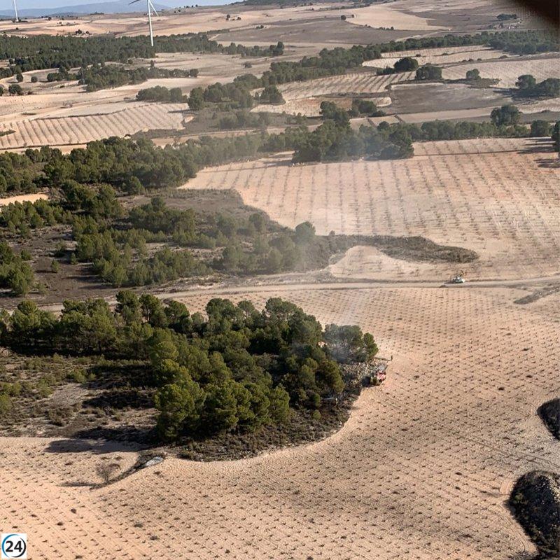 Controlan un pequeño incendio forestal en la loma de La Tella, Jumilla.