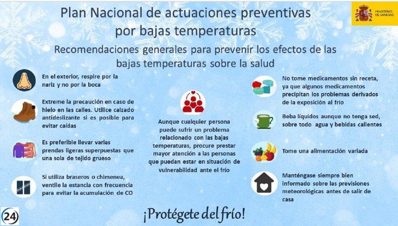Se implementa el Plan Nacional de Prevención por el frío en diversas comarcas de la región.