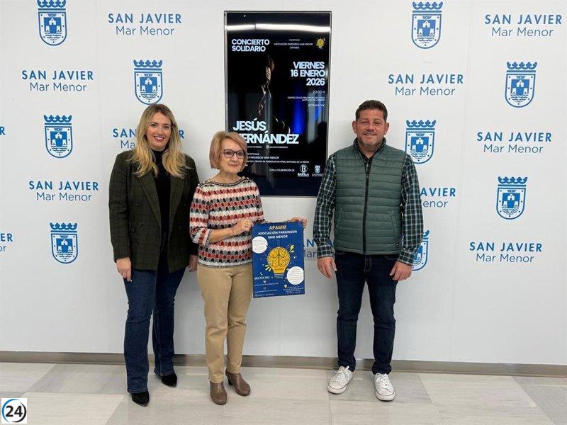 El tenor Jesús Hernández se presenta en San Javier para apoyar a la Asociación Parkinson Mar Menor con un concierto benéfico.
